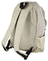 ThreadHeads Hemp Multicolor 2 Zipper Backpack side view showcasing adjustable straps and pockets