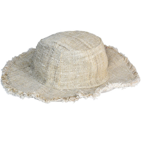 ThreadHeads Hemp Blend Vintage Sun Hat with Shapeable Brim in Tan Color, Front View