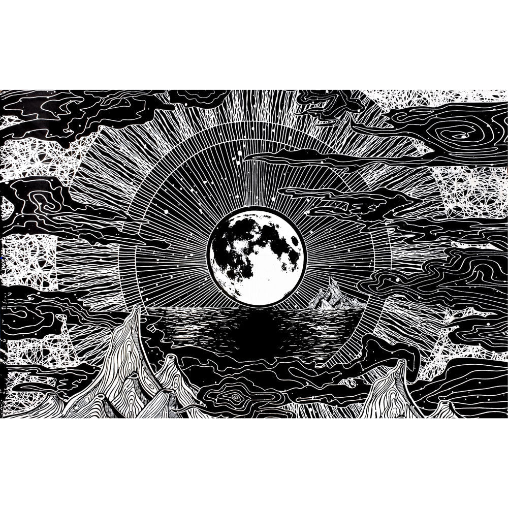 Black and white online moon tapestry