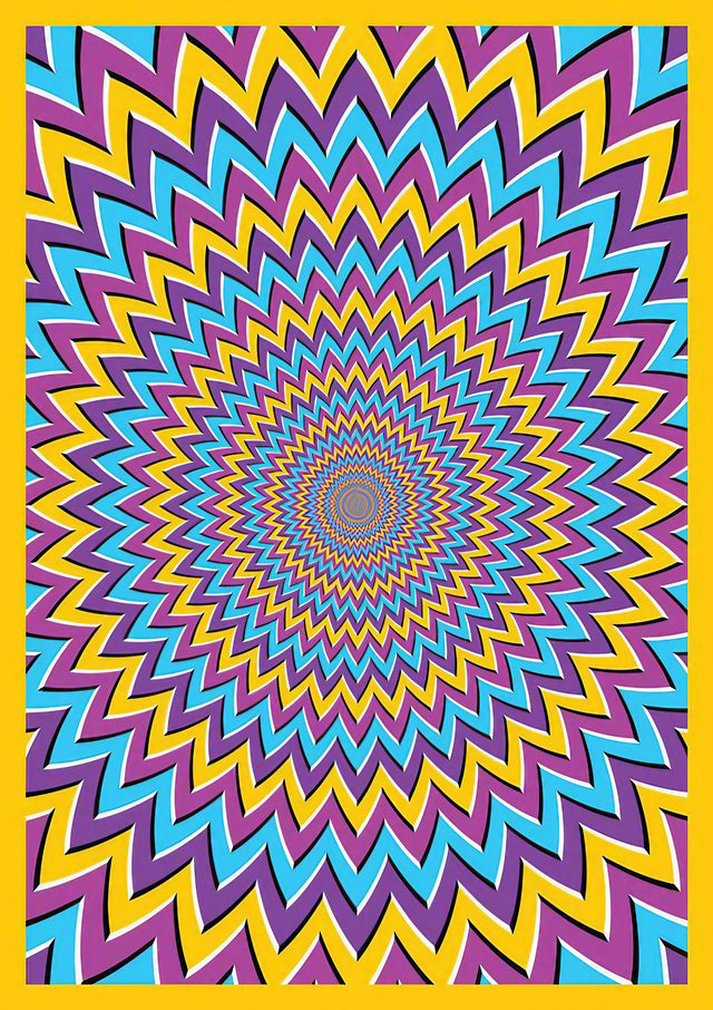 ThreadHeads Psychedelic Motions Tapestry, vibrant zigzag pattern, 55" x 85" cotton wall art