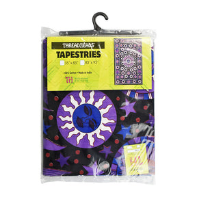 ThreadHeads Radiant Suns and Moons Tapestry in packaging, 55" x 83", vibrant assorted colors
