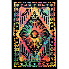 ThreadHeads Center of the Universe Tapestry, Tie-Dye on Black, 55" x 83" Full View