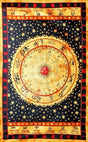 ThreadHeads Zodiac Ring Tapestry in vibrant colors, full view on display, perfect for home decor