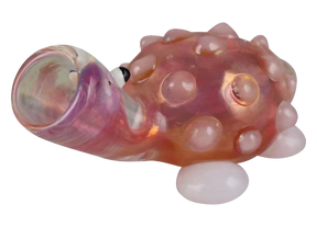 Tiny Turtle Glass Pipe, Compact Borosilicate Hand Pipe, 2.65" Height, Portable Design