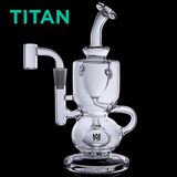 MJ Arsenal Titan Mini Dab Rig with Quartz Banger - Front View on Seamless Black