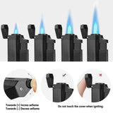 PILOT DIARY Portable Black Triple Jet Dab Torch Lighter with Adjustable Flame