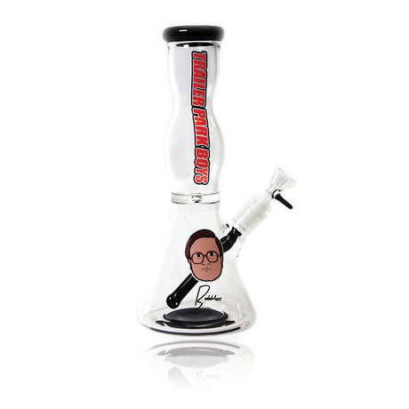 Trailer Park Boys Bubbles Bong 12" with Beaker Design, Black Accents, Front View on White