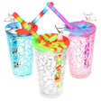 Assorted colors Travel Cup Bubblers with cooling freeze feature, silicone material, front view