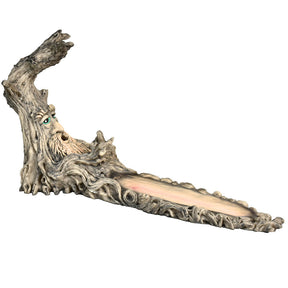 Tree Man Polyresin Incense Burner, 14" Long, Detailed Woodland Design, Side View