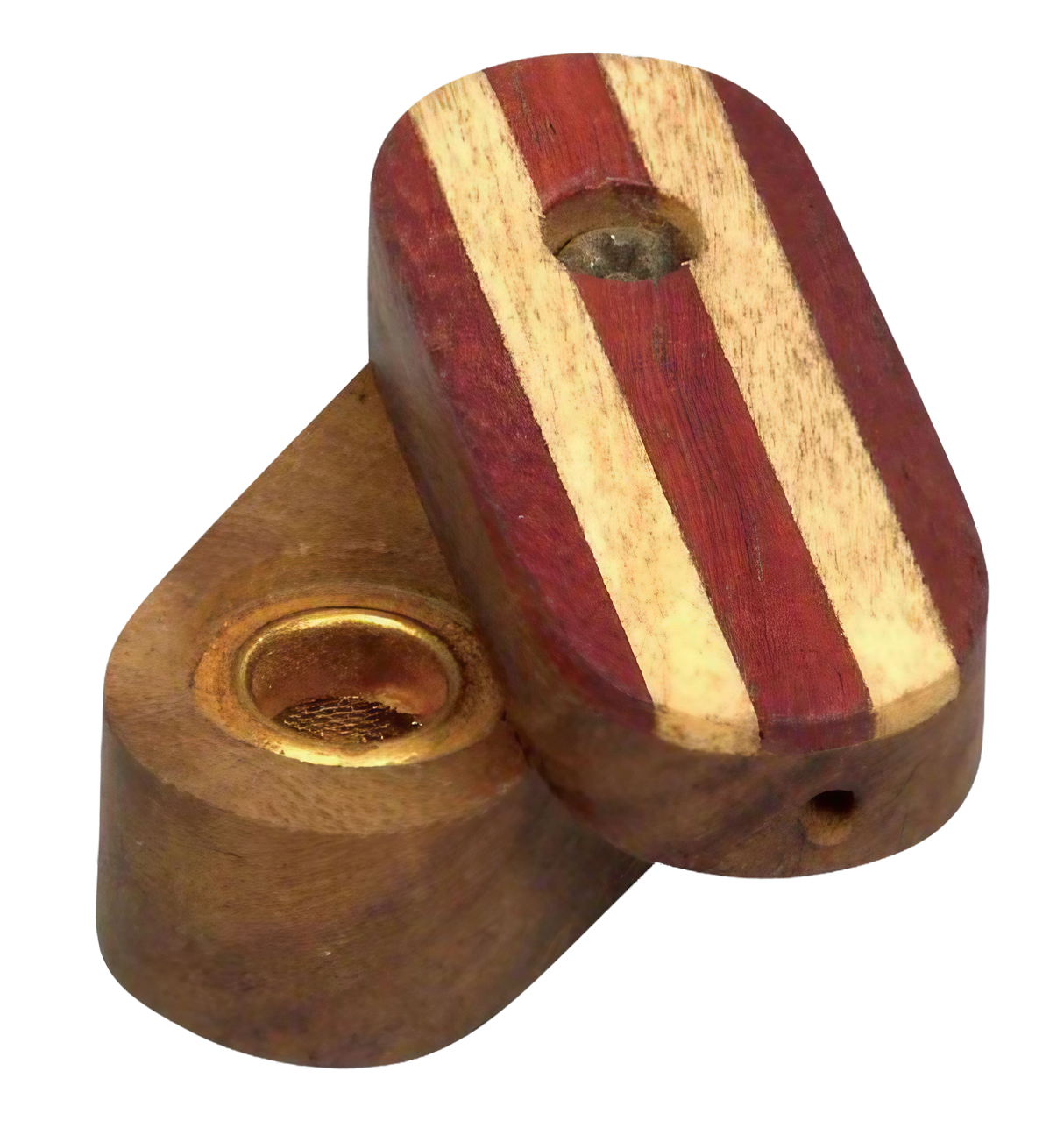 Wood Hand Pipe - Faceted Tombstone Shape Pipe With Multiple Hardwoods