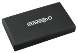 Truweigh Classic Digital Mini Scale in black, 100g x 0.01g precision, portable design, top view