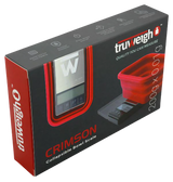 Truweigh Crimson Collapsible Bowl Scale in black, 200g x 0.01g accuracy, battery-powered, portable design