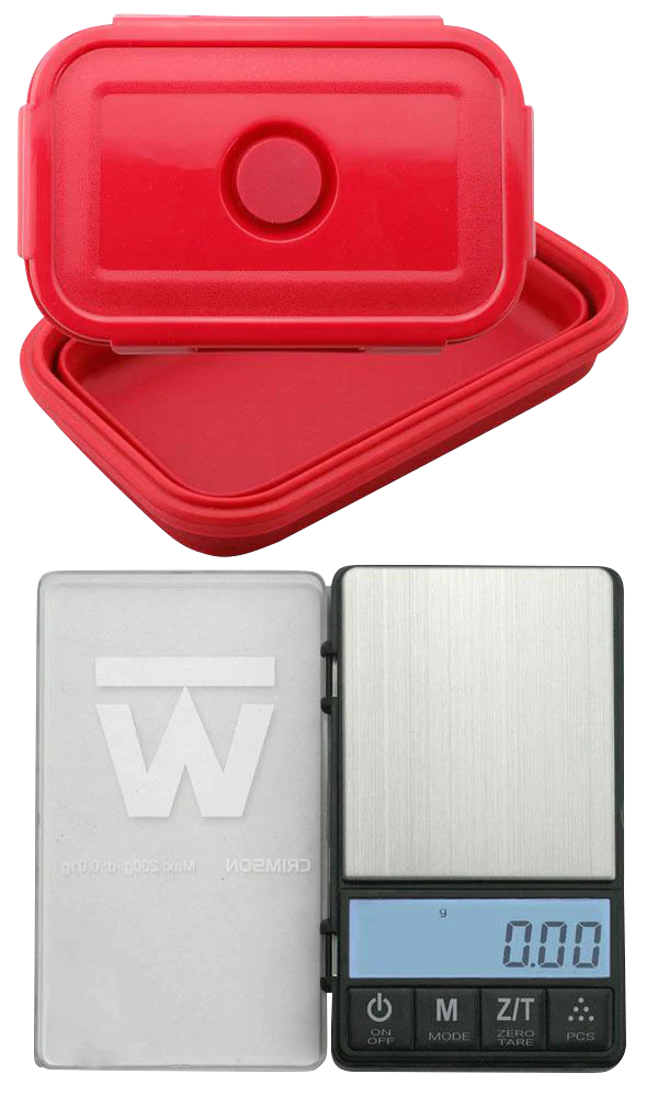 Truweigh Crimson Collapsible Bowl Digital Scale - 1000g x 0.1g - Red