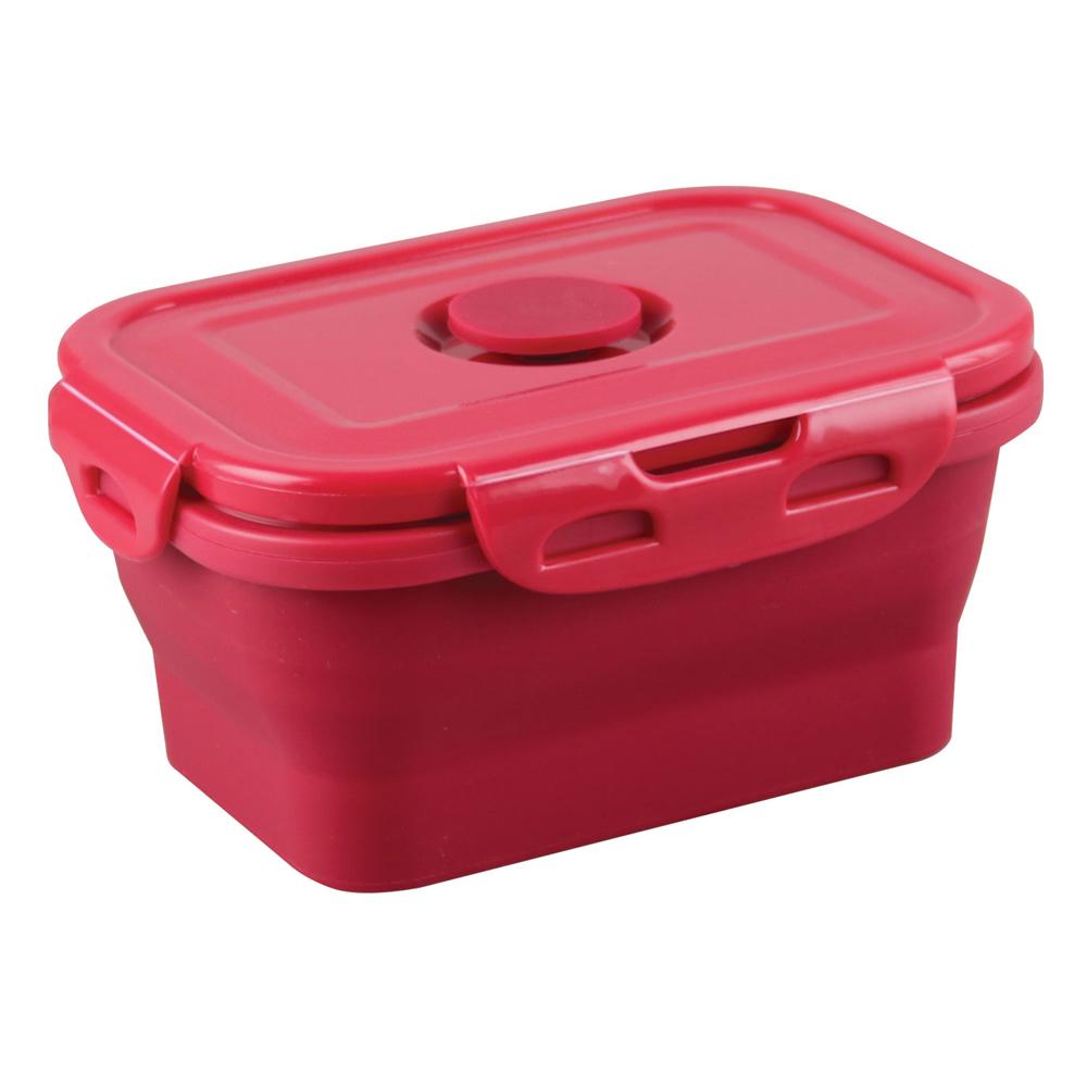 Truweigh Crimson Collapsible Bowl Scale in red, compact design, portable and battery-powered, front view