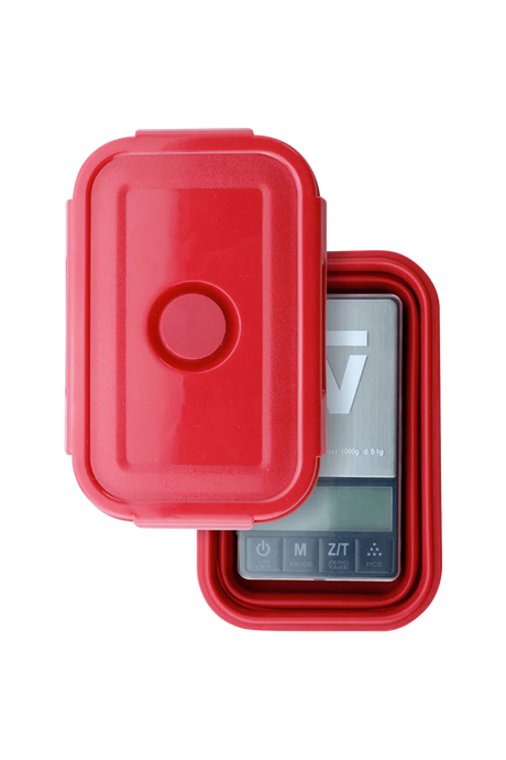 Truweigh Crimson Collapsible Bowl Scale in Black, Portable Design, Top View