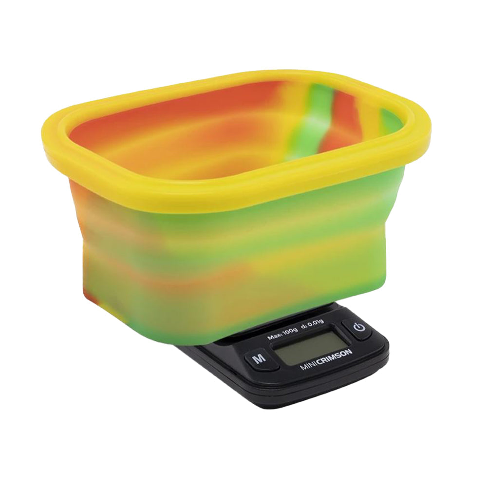 Truweigh Crimson Collapsible Bowl Scale in assorted colors, portable design, front view