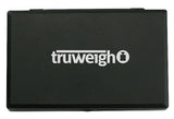 Truweigh Mini Classic Digital Scale in black, portable design with 0.01g accuracy, top view