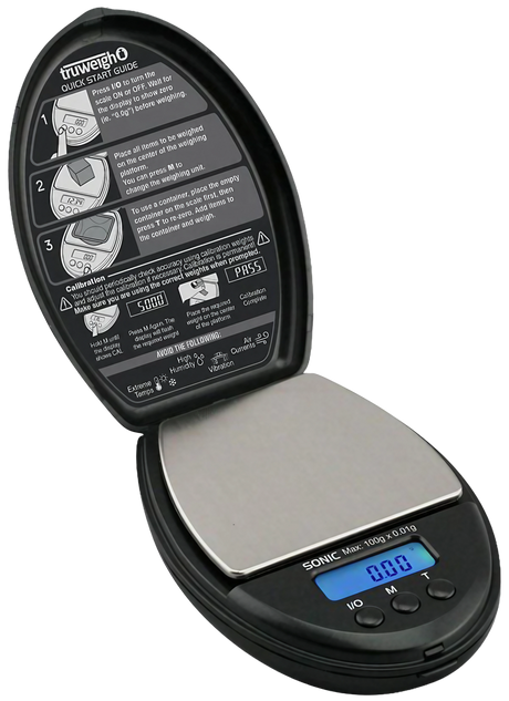 Truweigh Sonic Digital Mini Scale open view showing LCD and platform