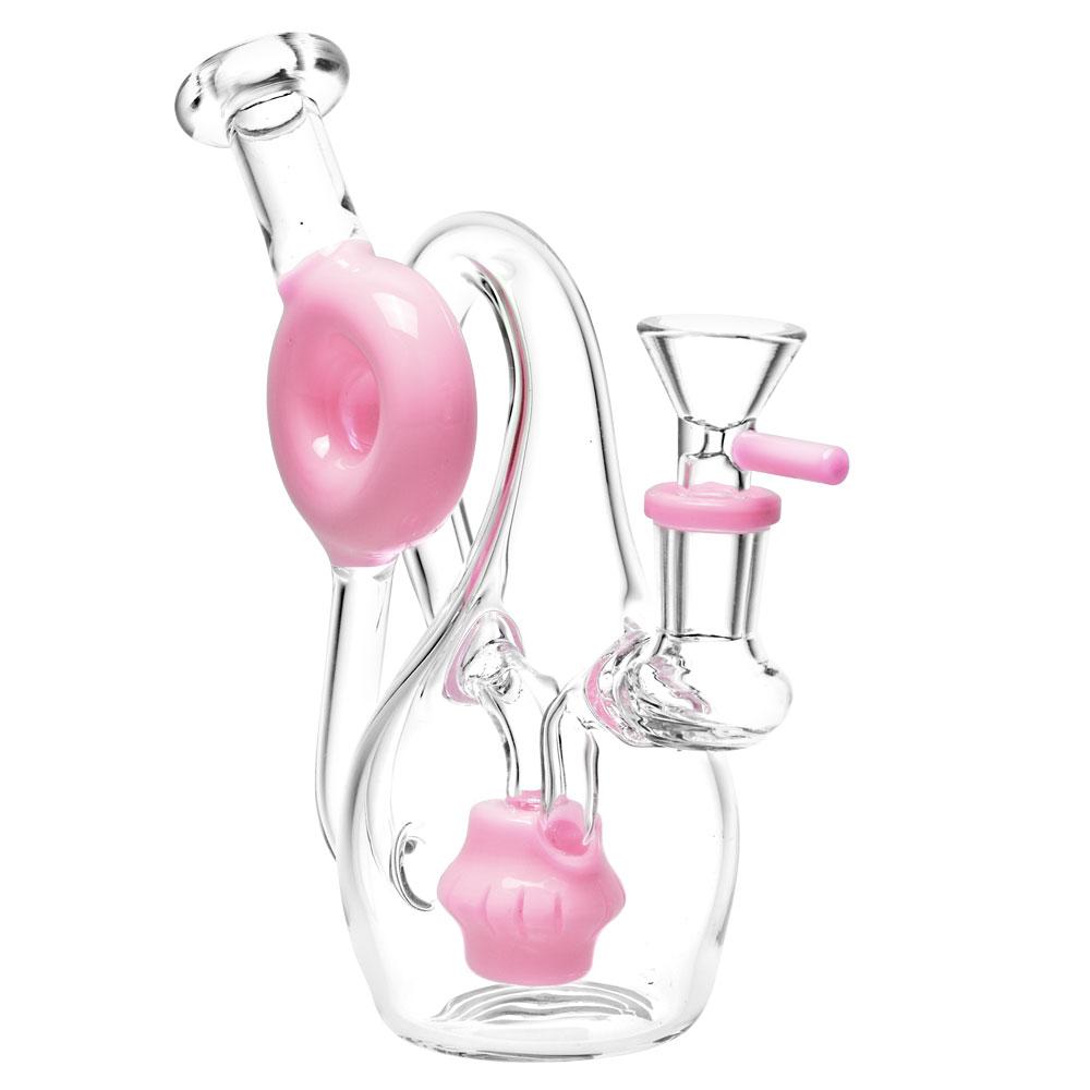 Twisted Donut Recycler Water Pipe | Pink