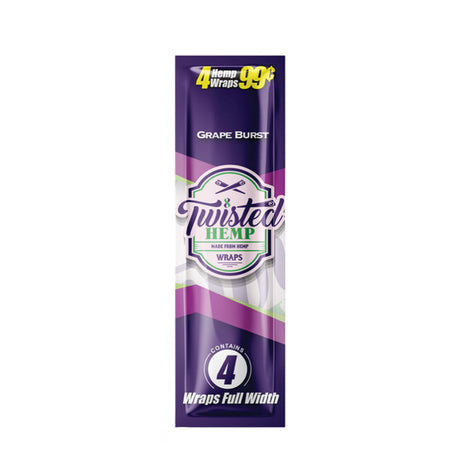 Twisted Hemp Grape Burst Flavor Blunt Wraps 15 Pack Front View