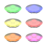 Stündenglass LED UpLight in various colors including green, blue, yellow, red, orange, and pink