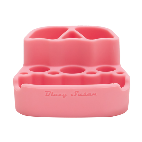 Blazy Susan Pink Spinning Rolling Tray with Multiple Compartments - Front View