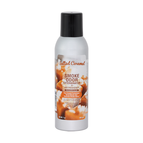Smoke Odor 7oz Enzyme Spray in Caramel Vanilla Latte scent, front view on white background