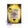 Honey Topper Carb Cap by Honeybee Herb in Purple, Glass Accessory for Dab Rigs, Front View on Packaging