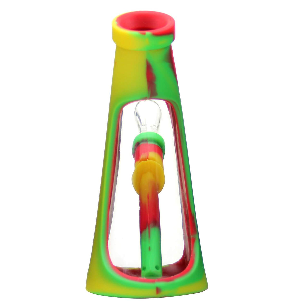 PILOT DIARY Silicone Glass Mini Horn with Multicolor Design - Front View