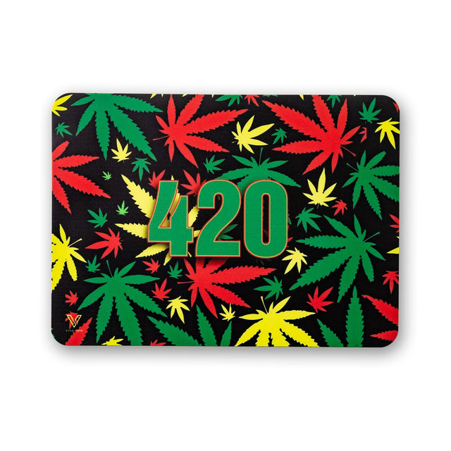 V Syndicate 420 Rasta Slikks silicone dab mat with vibrant rasta colors, portable and easy to clean