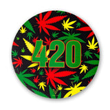 V Syndicate 420 Rasta Slikks with colorful leaf design, medium-sized silicone dab mat
