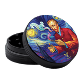 V Syndicate Smoky Night 2-Piece SharpShred Grinder, 63MM, with artistic Van Gogh-inspired design