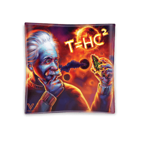 V Syndicate T=HC2 Solar Diesel Blazin' Glass Ashtray, Einstein Design, Compact & Portable