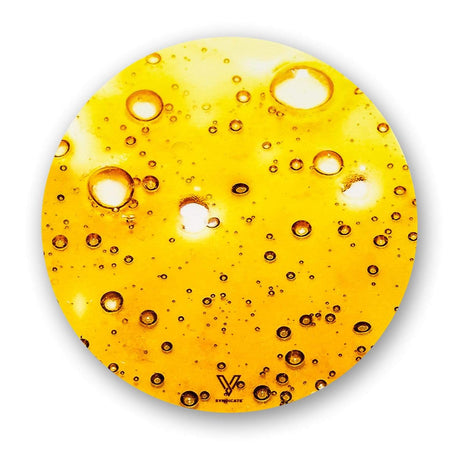 V Syndicate Dab Slab Slikks in yellow with bubble design, compact silicone dab mat for rigs