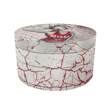 V Syndicate Dank Diva SharpShred 360 Grinder in Red and White, Compact 4-Piece Design