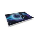 V Syndicate Dark Traveler Glass Rollin' Tray with vibrant moonlit design - angled view