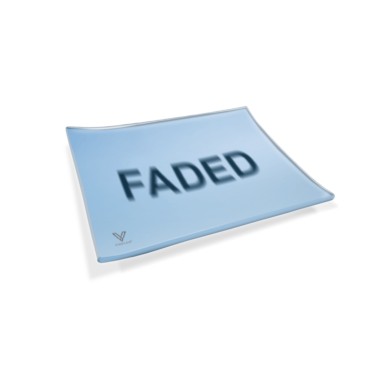V Syndicate Faded Glass Rollin' Tray in white with novelty design, angled view on white background