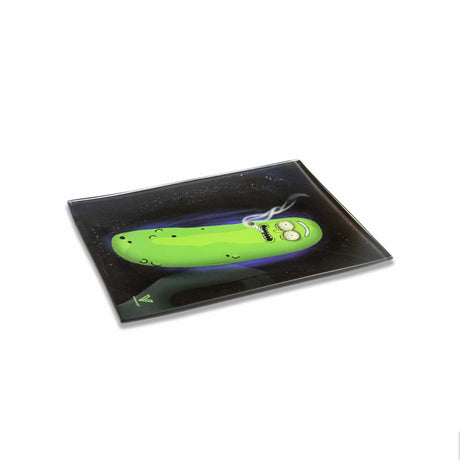V Syndicate Pickle Glass Tray, medium size, with a quirky green pickle design, ideal for dry herbs