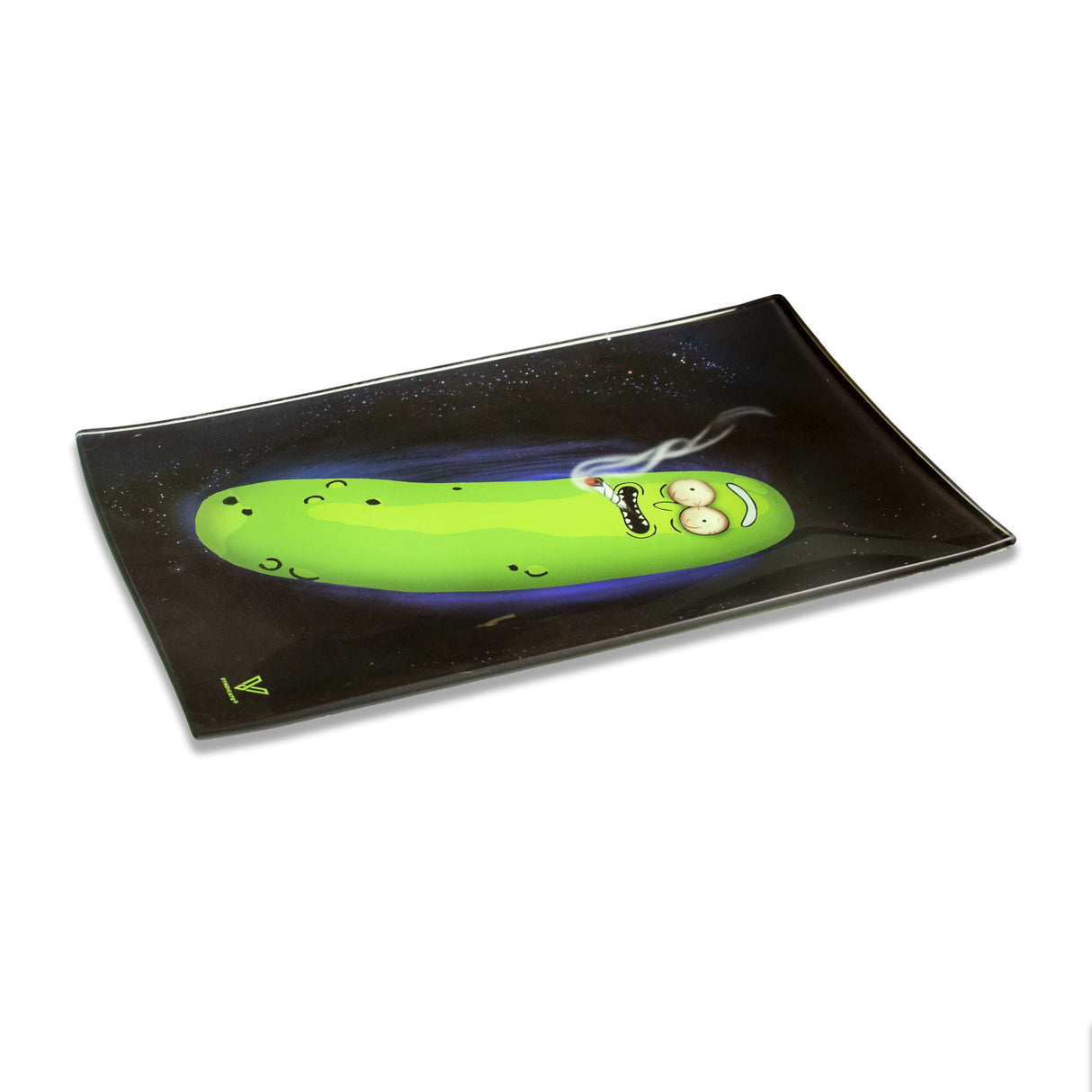 V Syndicate Pickle Glass Tray - Medium Size, Black & Green, Portable Design