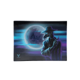 V Syndicate Dark Traveler Glass Rollin' Tray with Plague Doctor Design in Small Size