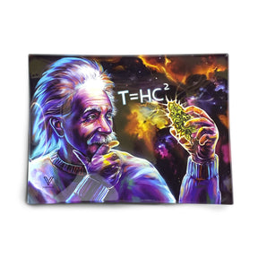 V Syndicate T=HC2 Black Hole Glass Rollin' Tray featuring Genius with cosmic artwork, medium size