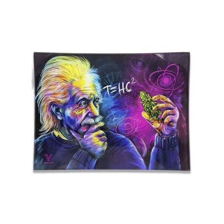 V Syndicate T=HC2 Glass Rollin' Tray with Einstein Design - Small Size