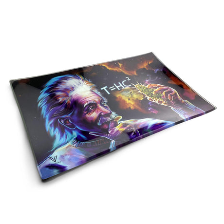 V Syndicate T=HC2 Black Hole Glass Rollin' Tray with Genius Design - Top View