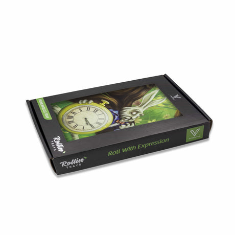 V Syndicate White Rabbit Glass Tray - Medium Size - Front View with Fun Novelty Design