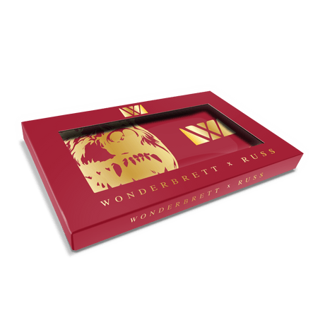 V Syndicate Wonderbrett x Russ Glass Rolling Tray in Red and Gold - Medium Size