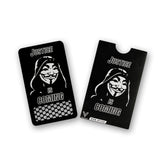 V Syndicate Anonymous Nonstick Grinder Card, compact and portable, black with novelty design