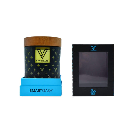 V Syndicate High End Yellow SoleStash container, black with yellow accents, front view on white background
