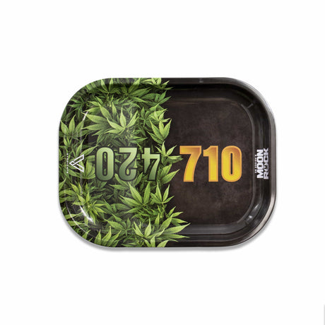 V Syndicate Hybrid 420/710 Rollin' Tray with cannabis leaf design - top view