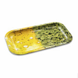 V Syndicate Hybrid Buds/Oil Rollin' Tray - Medium Metal Tray with Cannabis Design