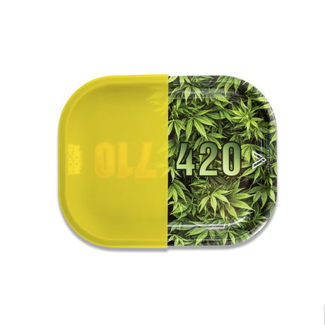 V Syndicate Hybrid 420/710 Rollin' Tray - Medium Size with Cannabis Leaf Design